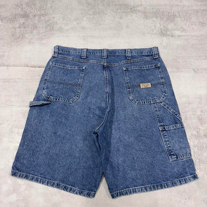 Mens baggy Wrangler carpenter jorts W38 loose denim cargo Y2K skater shorts