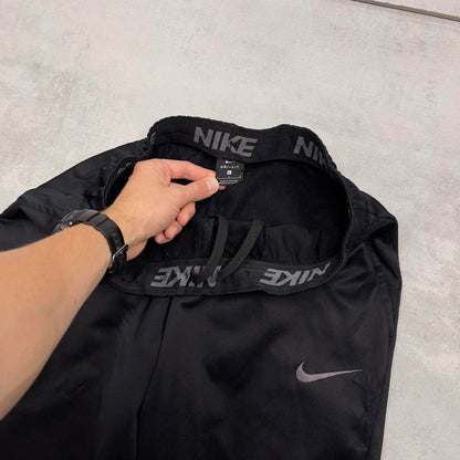 Nike Trackies Large Black y2k 00s style loose sportswear joggers embroidered Swoosh logo