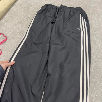 Vintage Y2K Adidas tracksuit bottoms black Side stripe design track pants