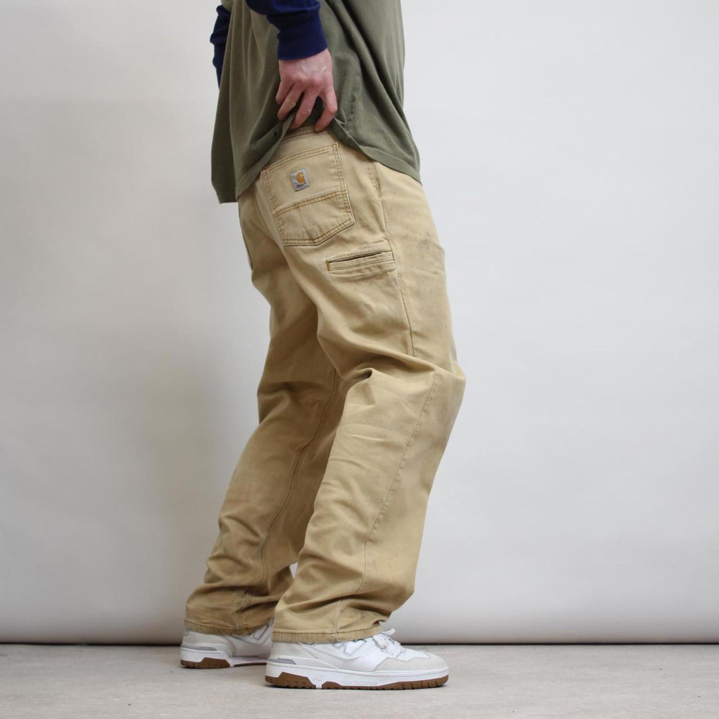 Carhartt carpenter trousers W40L32 sand tan workwear skate style cargo pants