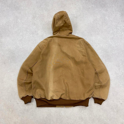 Carhartt hooded active jacket XL thick canvas 90s style skater worker jacket