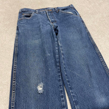 90s Dickies jeans casual workwear W32L32 loose blue 90s skate style thick denim pants streetwear
