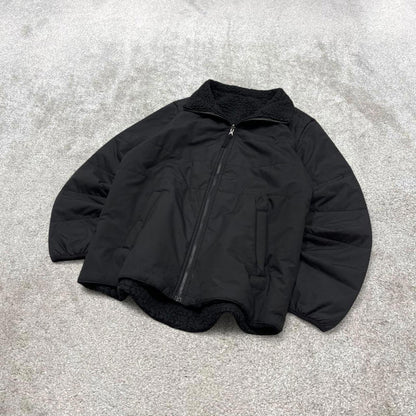 Black North Face technical jacket Large women's y2k 00s style reversible sherpa fleece coat outdoors