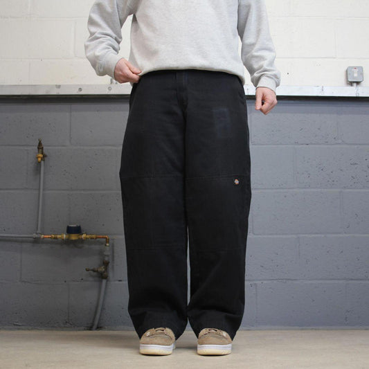Vintage Y2k Dickies double knee work pants black Loose chino style carpenter skate trousers