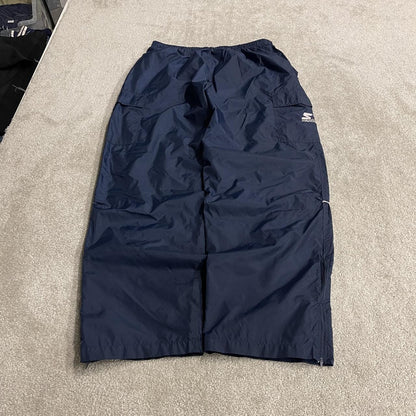 Vintage Starter baggy tracksuit bottoms cargo navy Wide leg lined adjustable elasticated waist