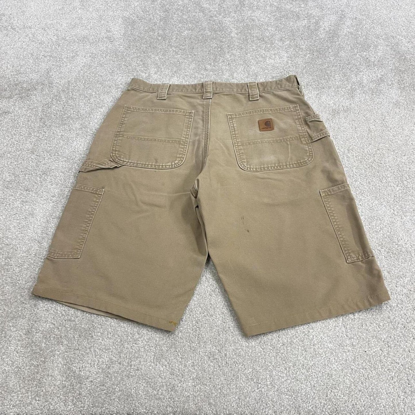Carhartt carpenter shorts dungaree fit tan Loose cargo skater work shorts