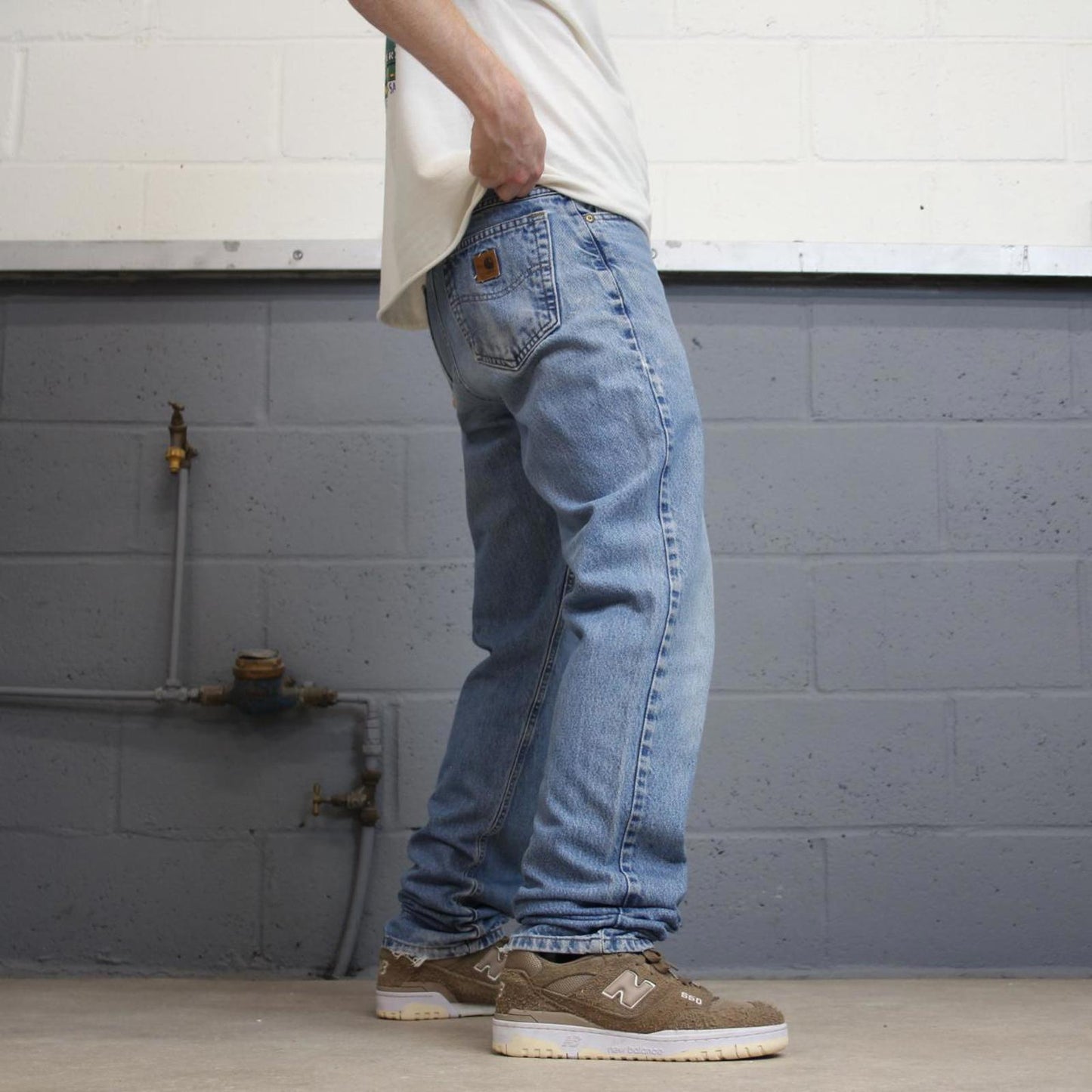 Blue vintage Carhartt jeans W32L34 90s skater style thick denim 5 pocket pants