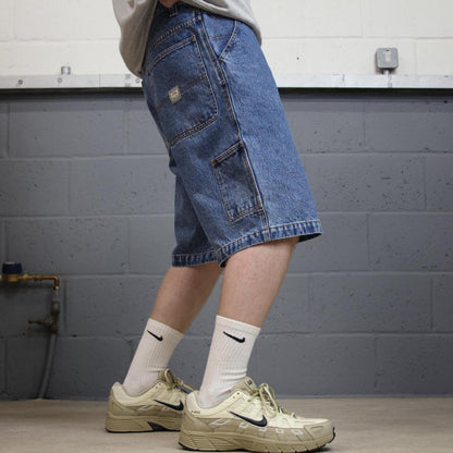 Baggy denim carpenter shorts cargo blue Union Bay skater style surf jorts