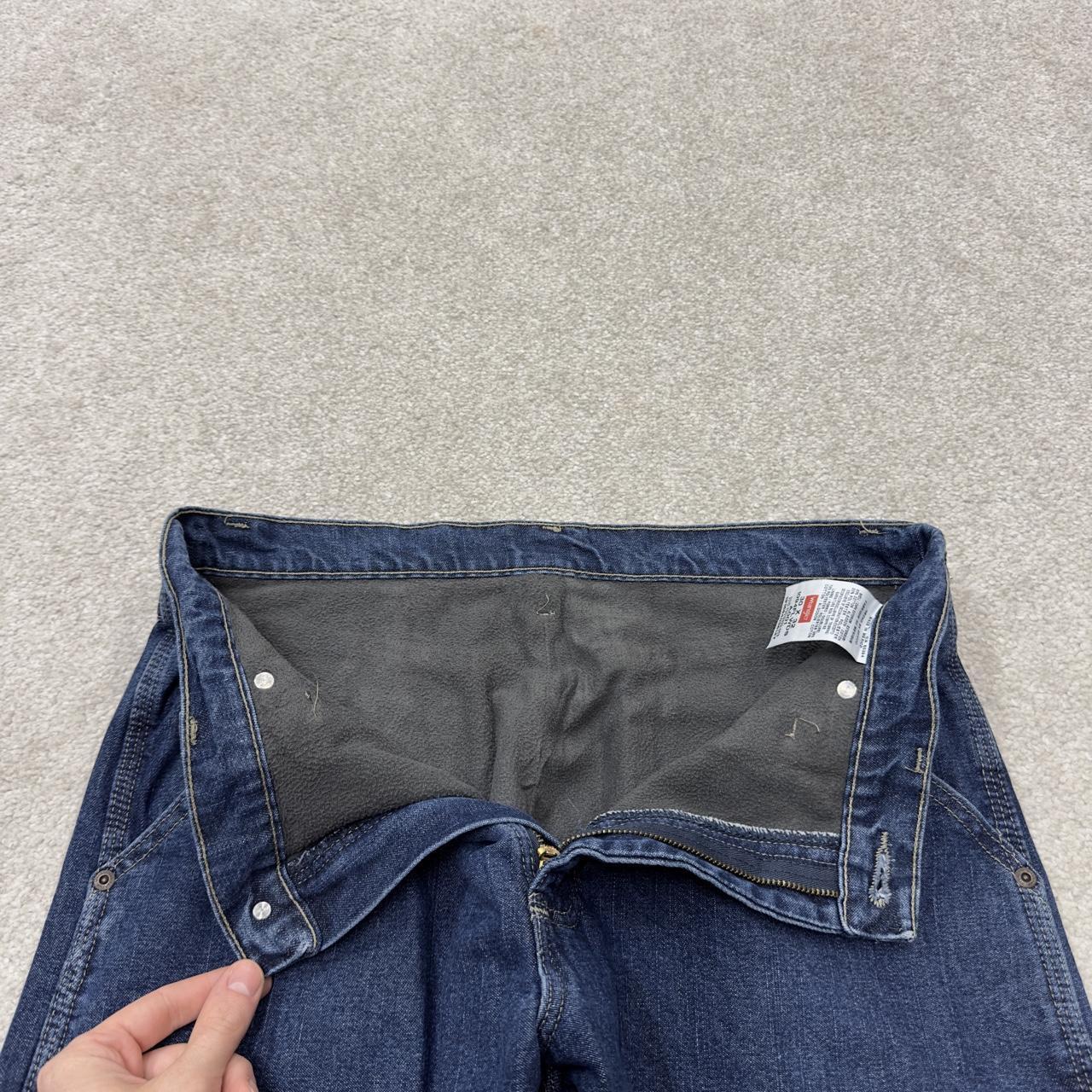 Wrangler carpenter jeans fleece lined y2k blue W30L32 straight leg skater utility workwear trousers