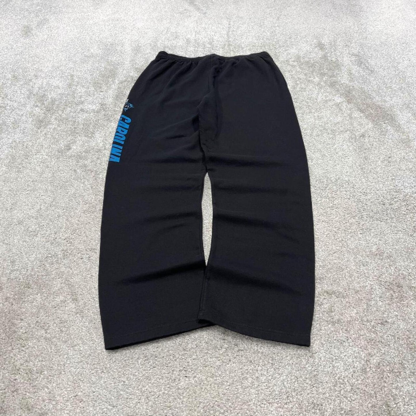 Y2k NFL baggy sweatpants joggers wide leg black Large Loose Carolina Panthers tracksuit bottoms