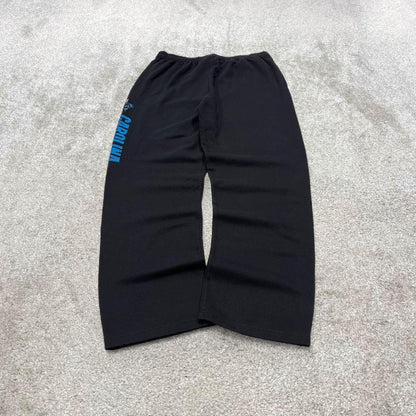 Y2k NFL baggy sweatpants joggers wide leg black Large Loose Carolina Panthers tracksuit bottoms