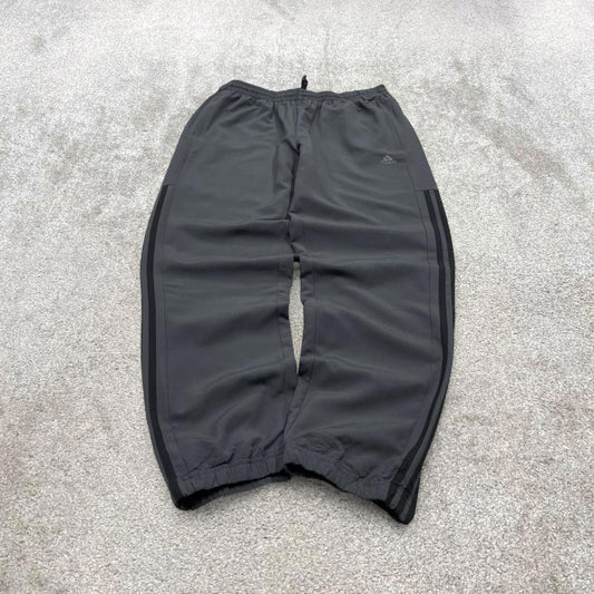 Vintage y2k Adidas tracksuit bottoms grey Loose floaty drawstring track pants side stripes