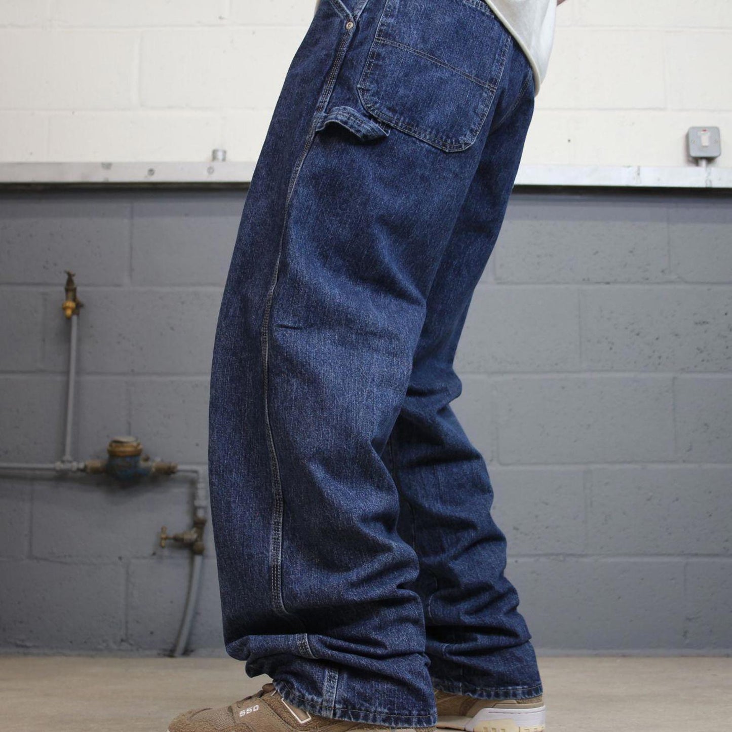 Blue Wrangler carpenter jeans W34L34 loose baggy cargo skater style jeans
