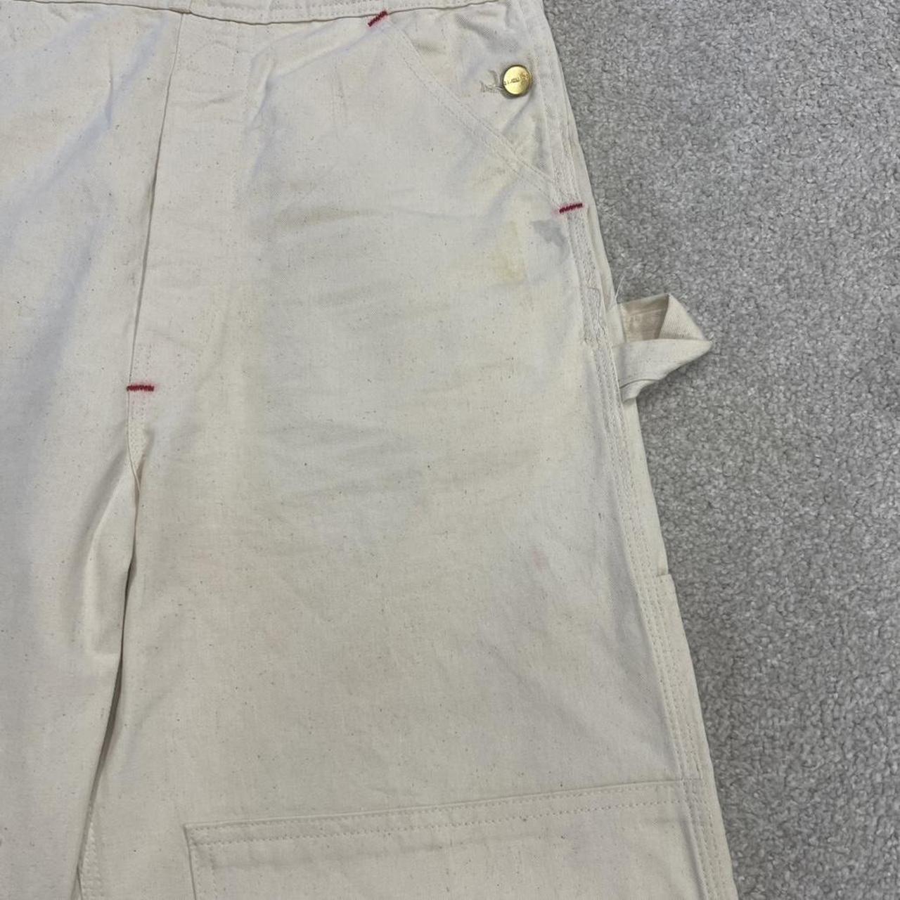 Vintage Carhartt dungarees white painter overalls Bib & brace utility workwear farmer