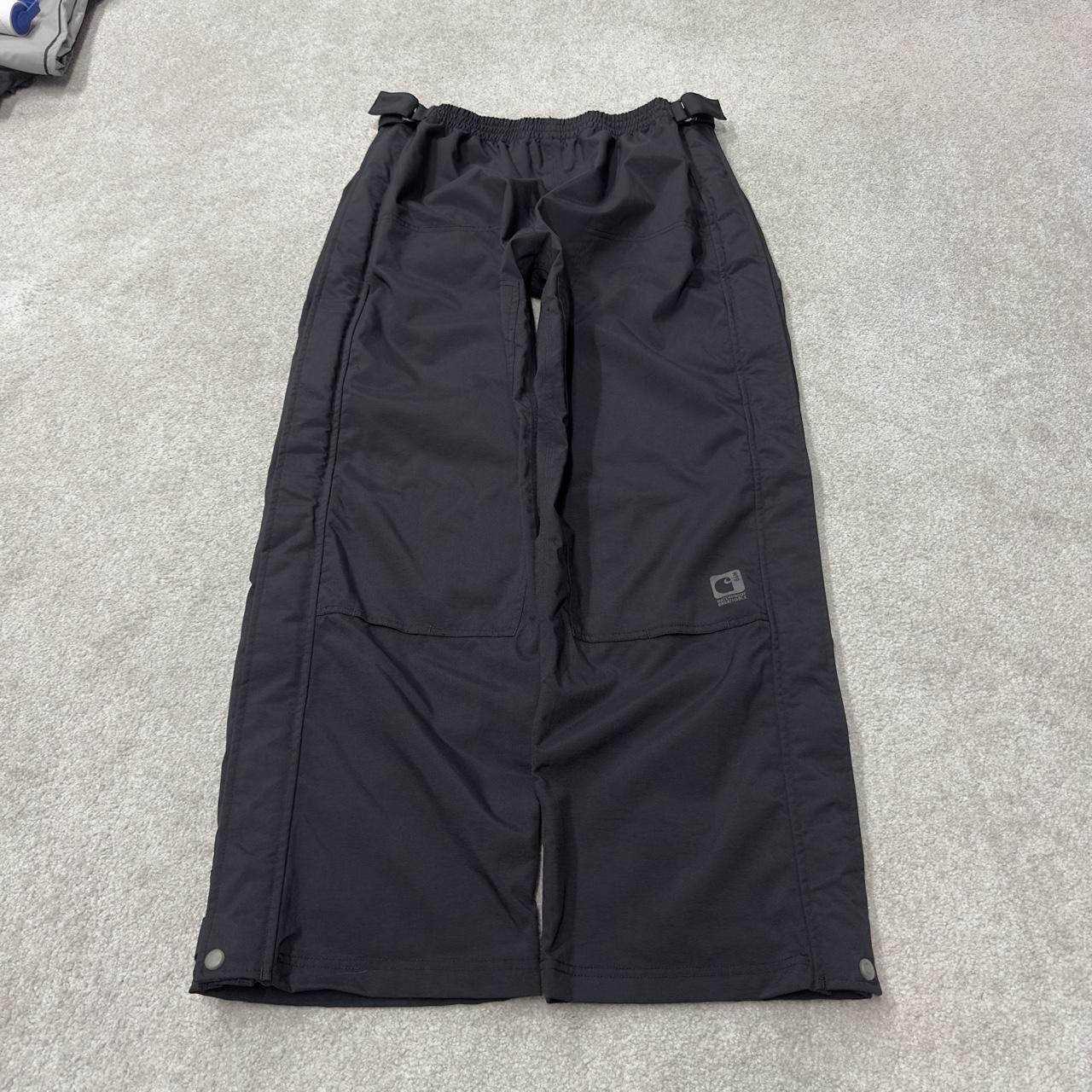 Carhartt baggy waterproof trousers black Wide leg mesh lined waterproof breathable technical pants