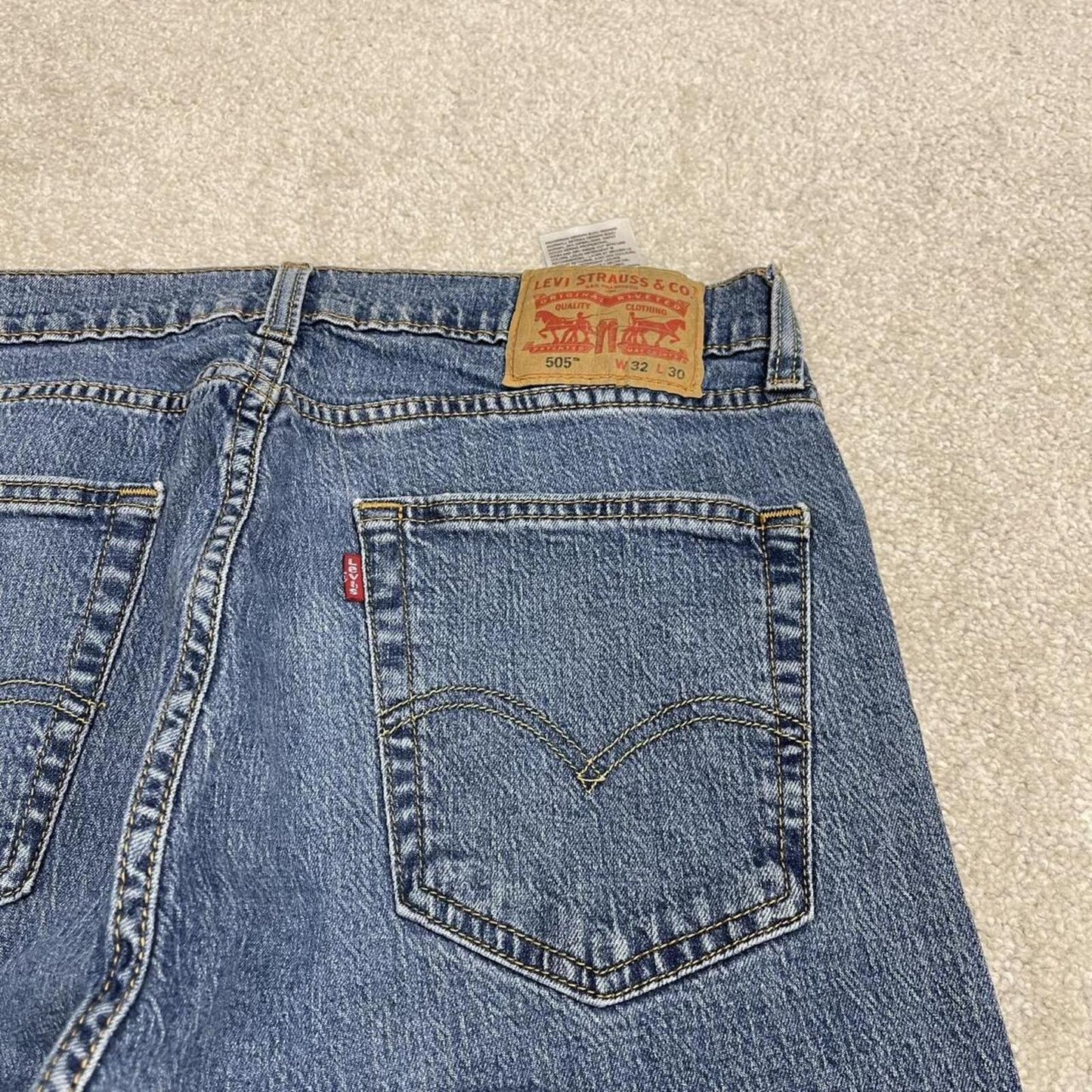 Levi's 505 straight fit jeans y2k blue Regular straight leg denim pants red tab logo