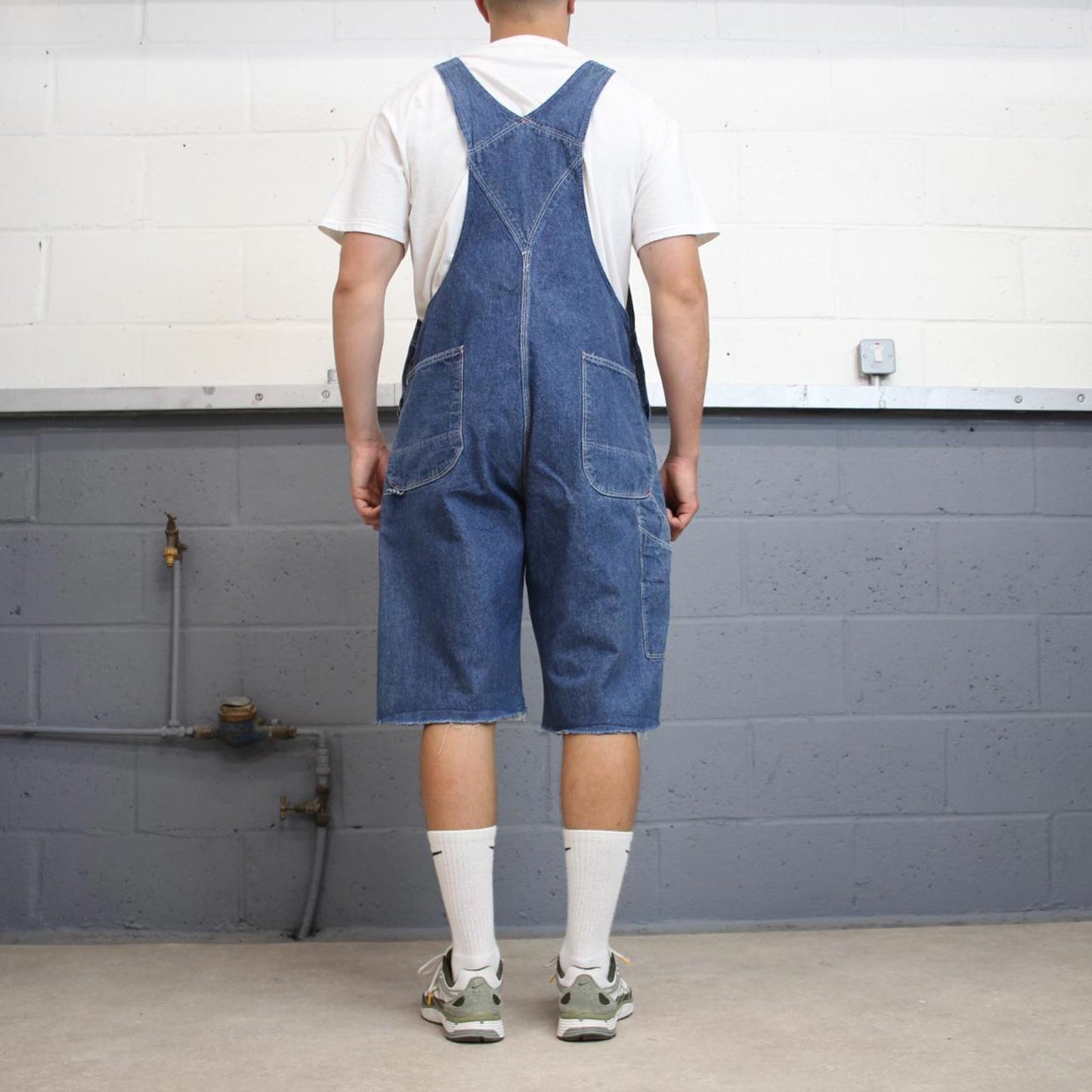 Dickies dungaree shorts W40 USA blue mens denim painters overalls