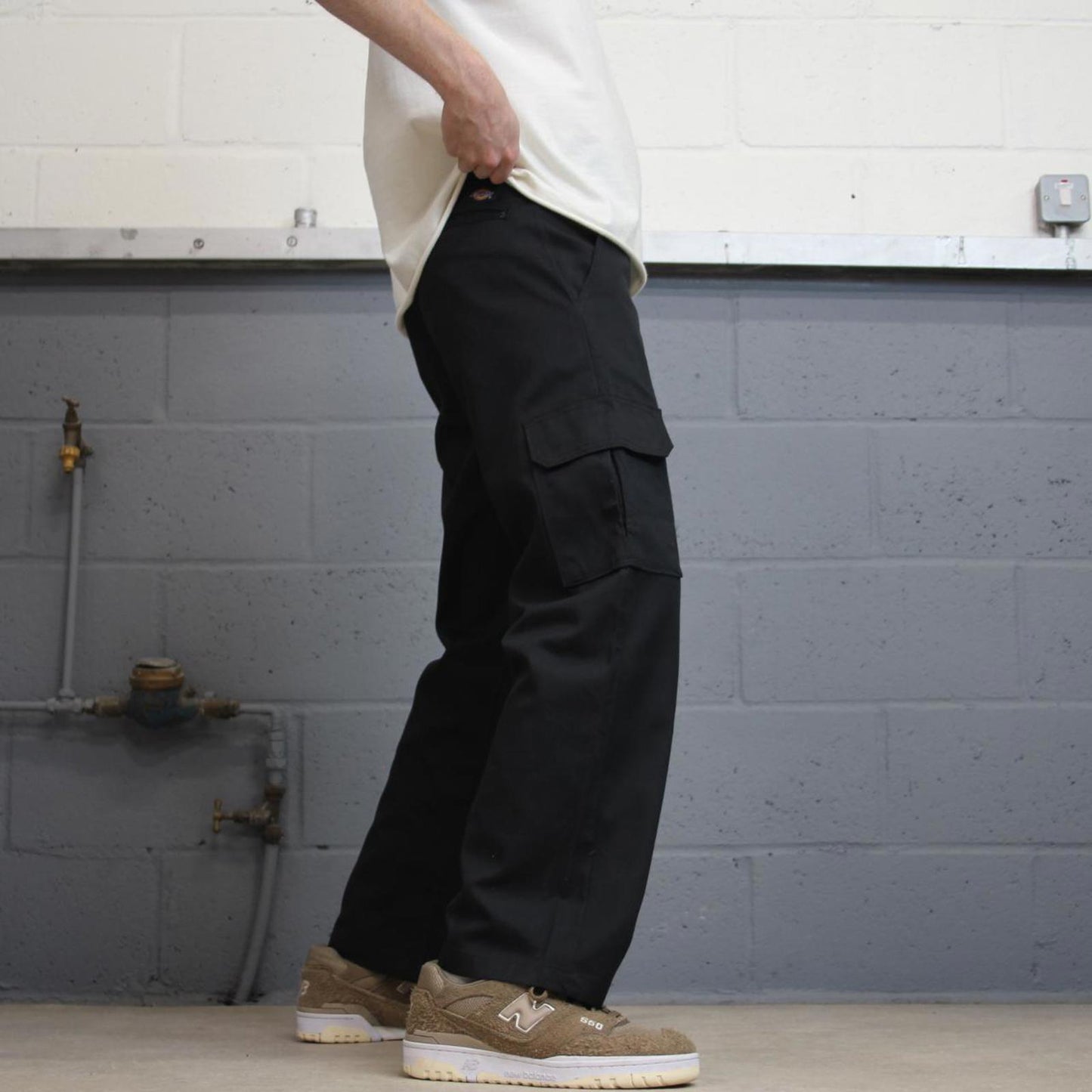 Baggy black Dickies cargo trousers W30L30