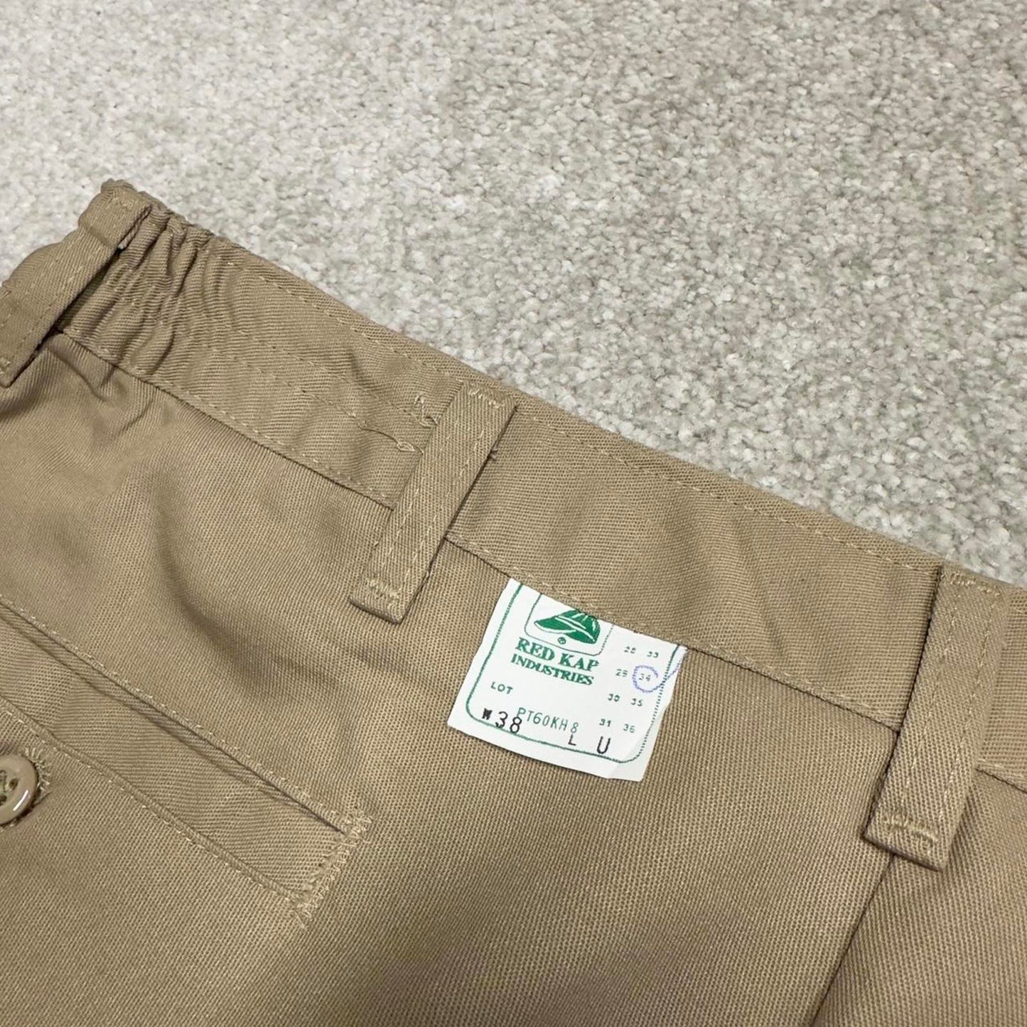 Y2k baggy chino work pants beige Loose skate style trousers Red Kap workwear