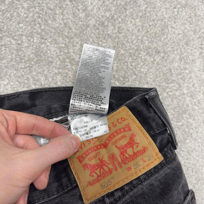 Vintage y2k Levis 505 jeans black Casual style 5 pocket straight leg denim pants
