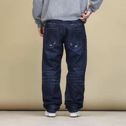 Blue Rocawear jeans W40L35 embroidered y2k stitch style straight fit denim pants