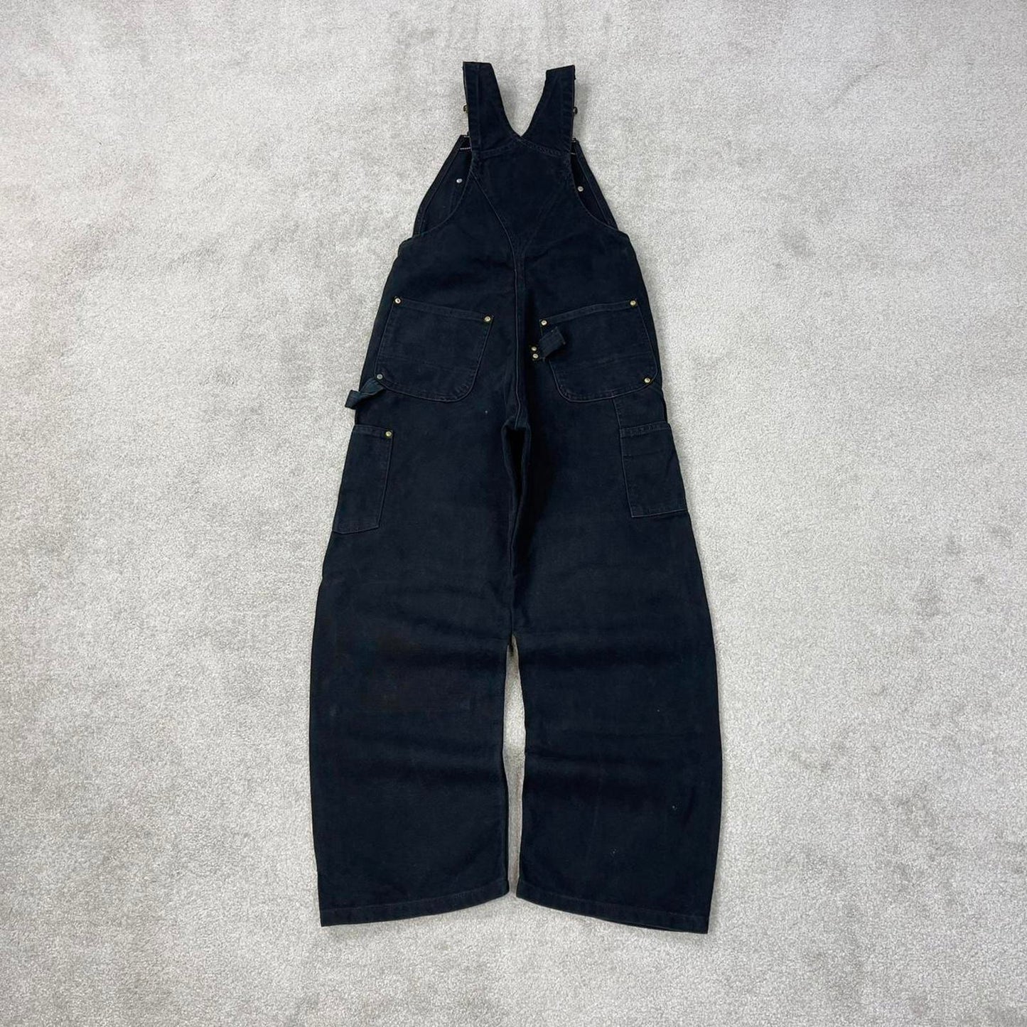 Black Carhartt dungarees W28L28 mens canvas overalls utility worker
