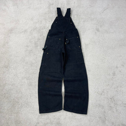 Black Carhartt dungarees W28L28 mens canvas overalls utility worker