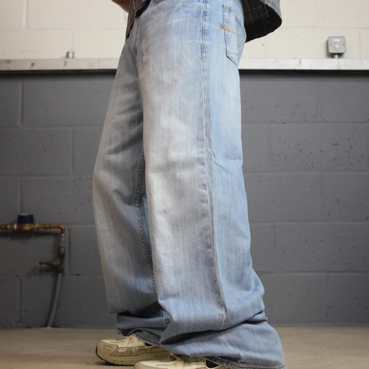 Y2K baggy ecko unltd jeans washed blue denim W34L32 Baggy fit loose surf style pants