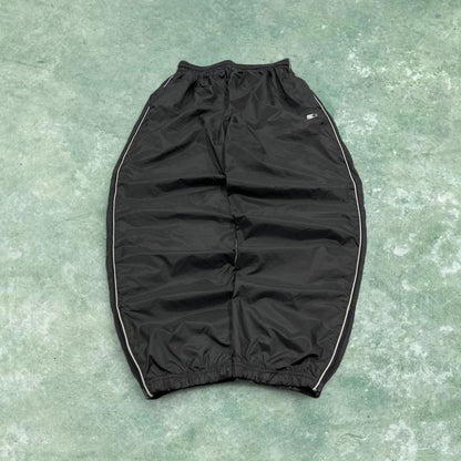 Vintage y2k Starter tracksuit bottoms black Loose embroidered track pants ankle zips