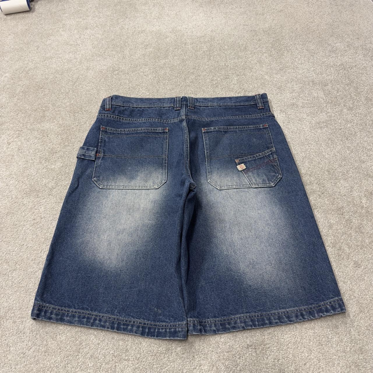 Brooklyn Xpress baggy denim shorts y2k carpenter blue Long wide leg summer skater jorts