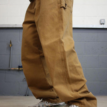 90s baggy Dickies carpenter jeans W40L32 00s skate style tan thick canvas workwear cargos