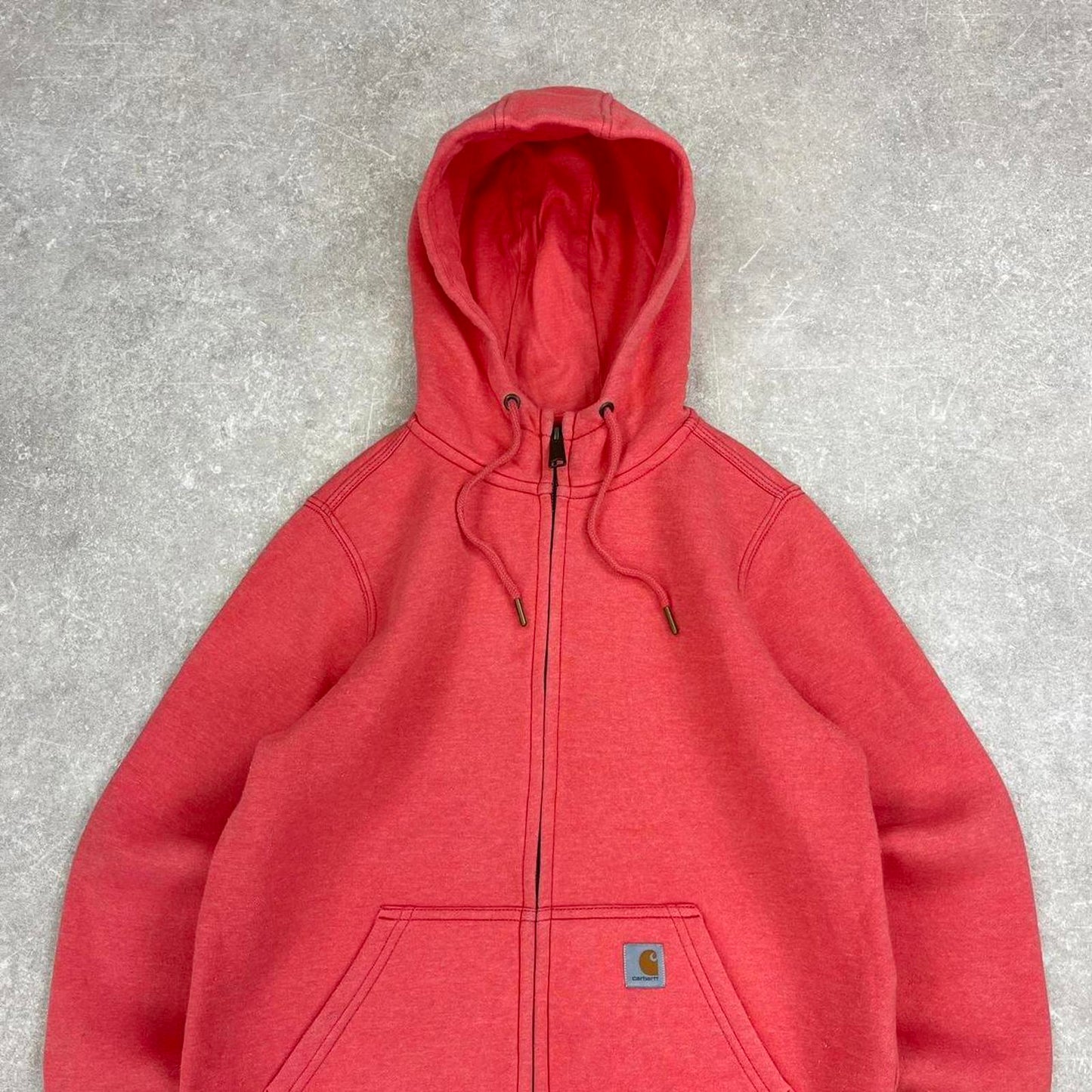 Y2k Carhartt full zip hoodie XS women's Coral zip up hooded jumper workwear style autumn fall