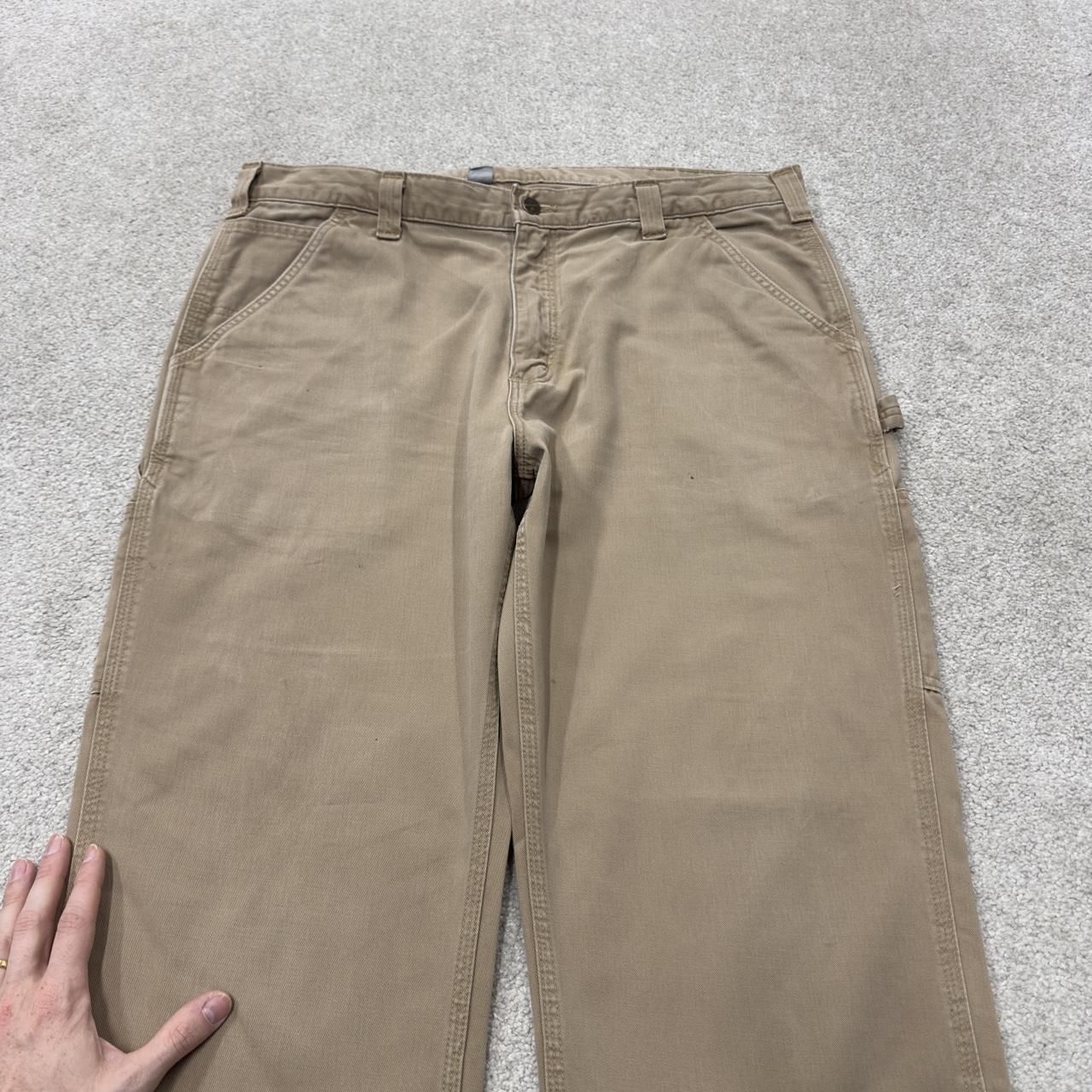 Vintage Carhartt carpenter pants y2k relaxed tan Loose leg 100% cotton skater style workwear