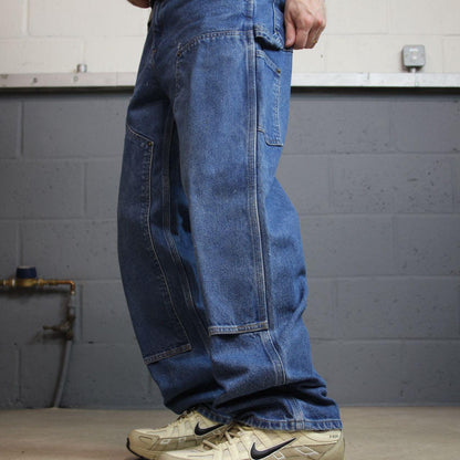Carhartt double knee carpenter jeans y2k W31L32 blue 100% cotton thick heavy denim American workwear