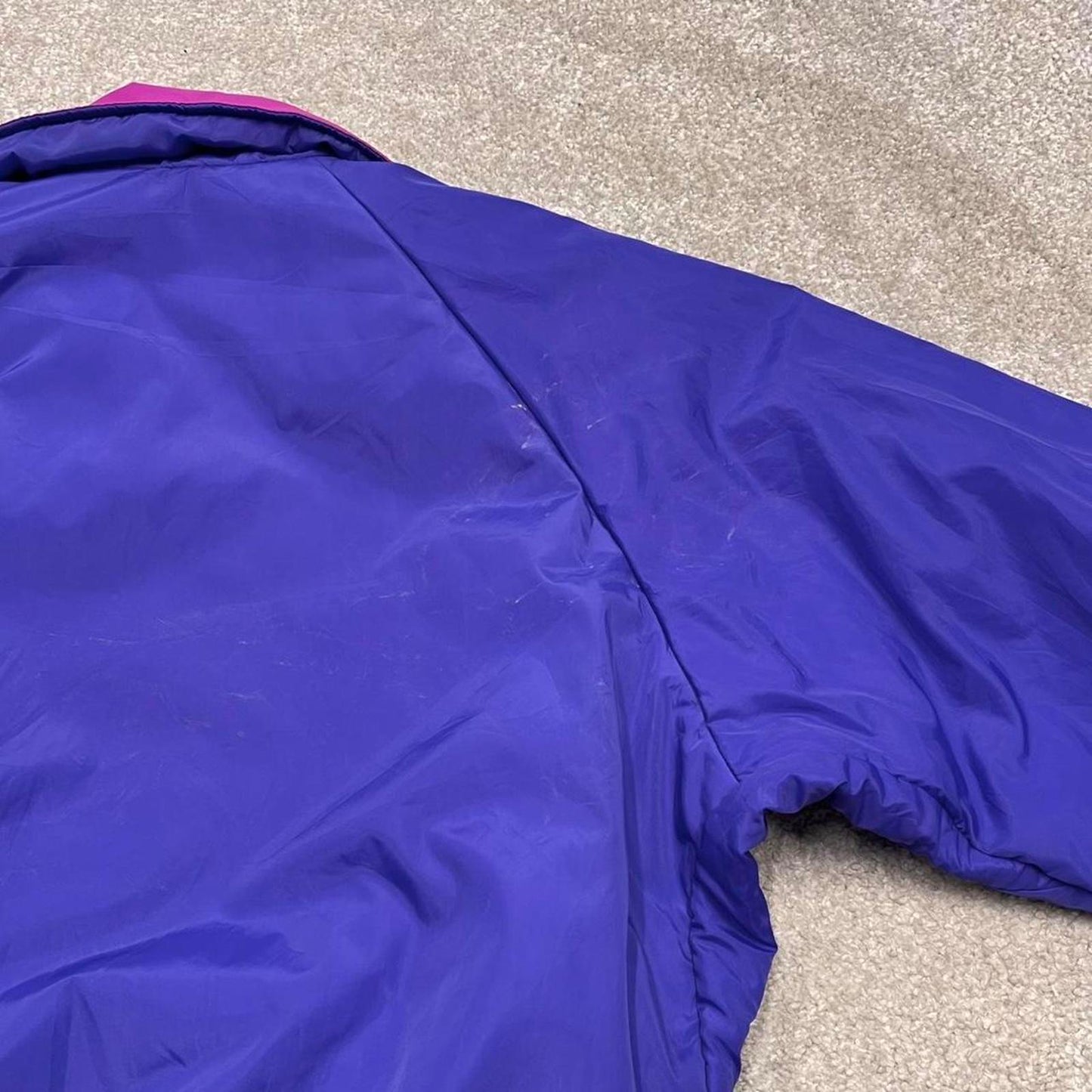 00s Columbia reversible windbreaker jacket XL womens padded y2k bomber style pink purple coat autumn
