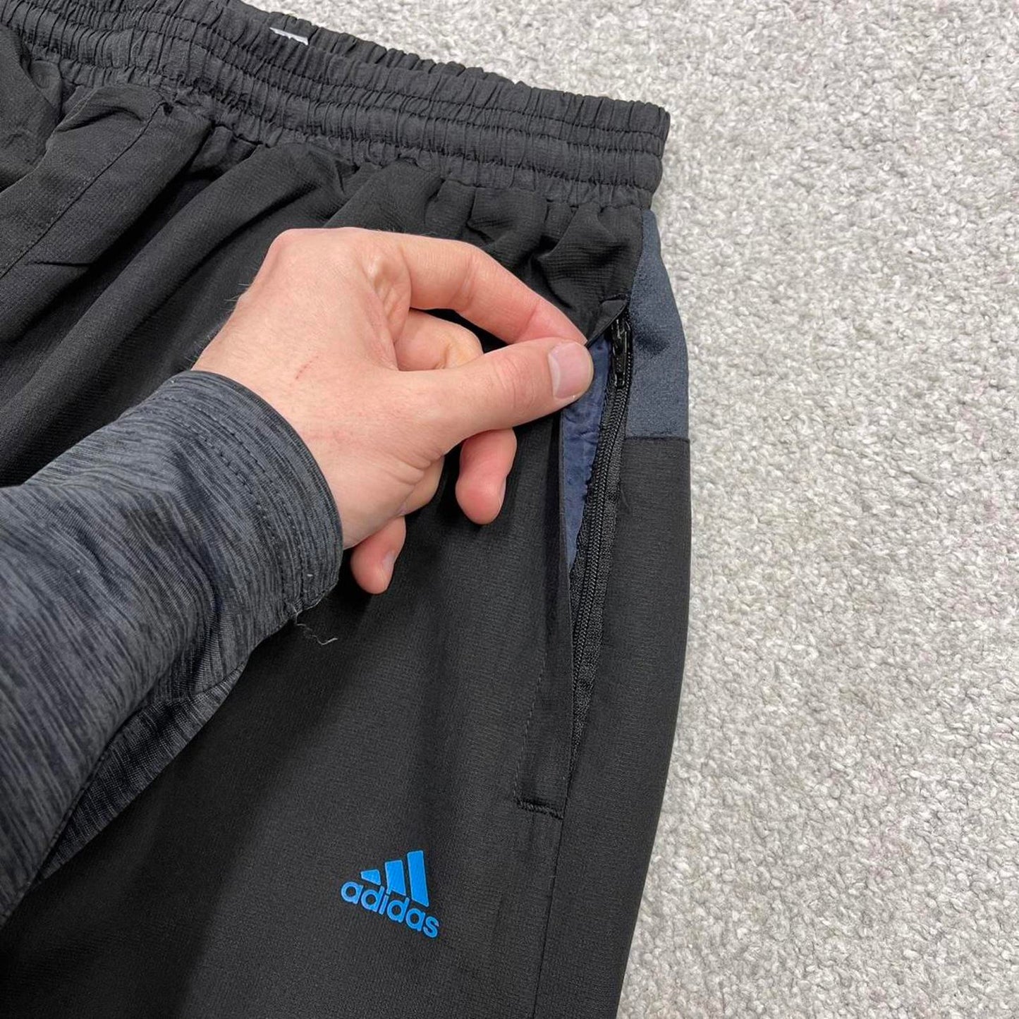 Vintage Y2K Adidas tracksuit bottoms black Side stripe design track pants