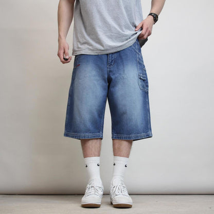 Baggy FUBU carpenter jorts W36 loose denim cargo Y2K skater shorts