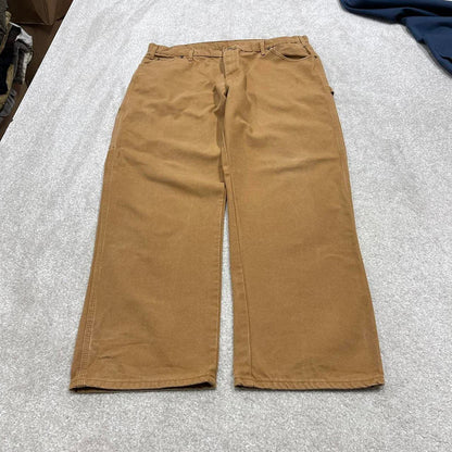 90s baggy Dickies carpenter jeans W40L32 00s skate style tan brown canvas worker cargos