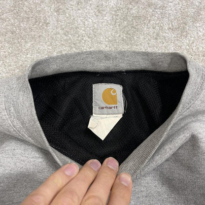 Vintage Carhartt sweatshirt mesh lined grey Super thick workwear pullover patch logo
