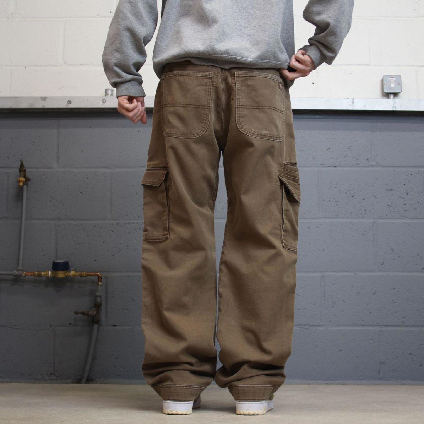 Y2K baggy Dickies double knee work pants brown Canvas skater style cargo carpenter jeans