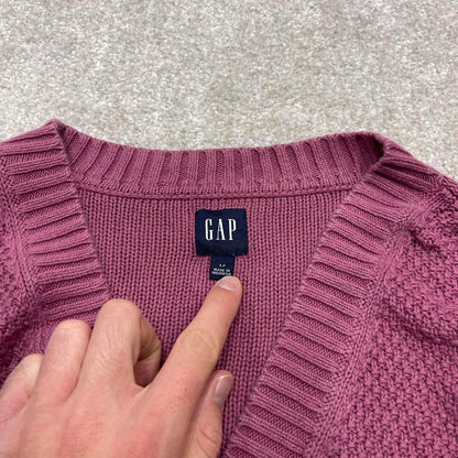 00s CHAPS knit sweater jumper embroidered S women's pink knitted pull over y2k 90s style