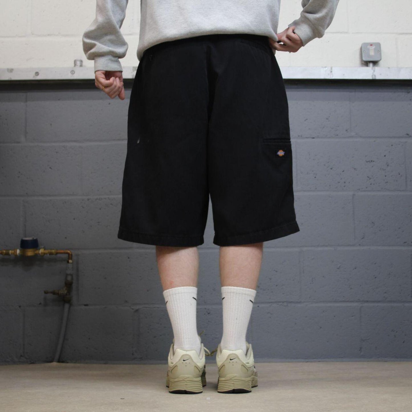 Baggy Dickies carpenter shorts black Twill chino skater style shorts wide long leg