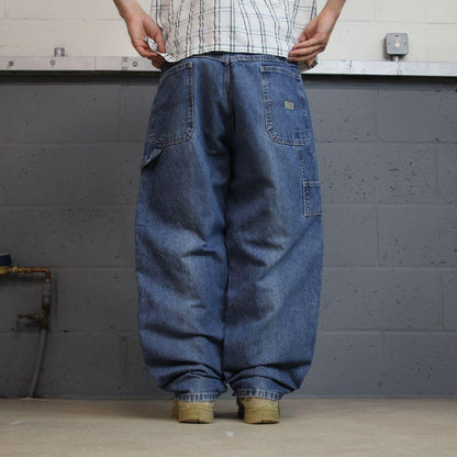 Wrangler wide leg baggy cargo jeans y2k blue denim Loose fit skater 2000s style carpenter pants