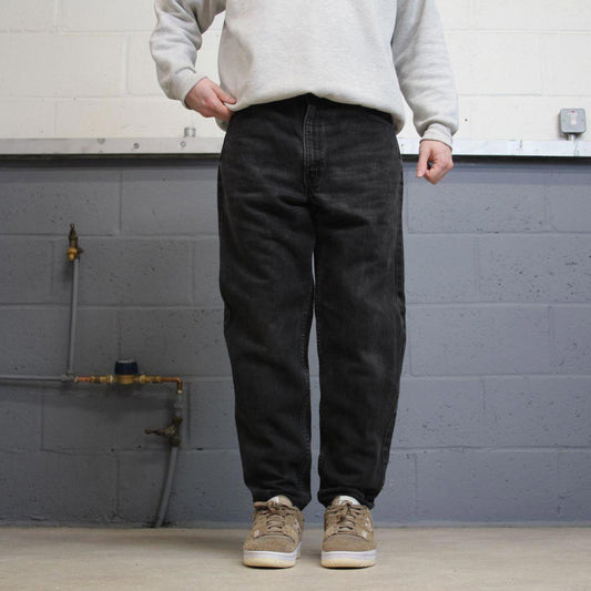 Vintage y2k Levis 550 jeans black Casual style 5 pocket relaxed tapered leg denim pants