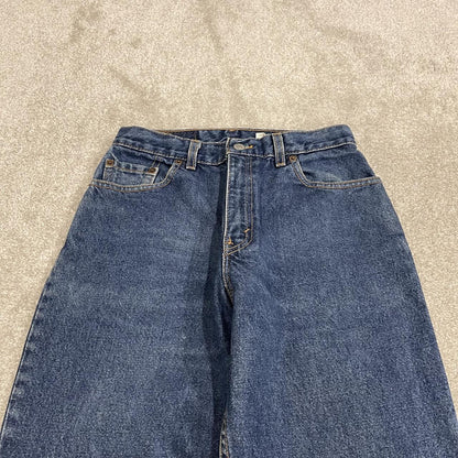 Y2K vintage Levi’s 550 jeans W26L31 blue Relaxed fit tapered leg 5 pocket pants red tab logo