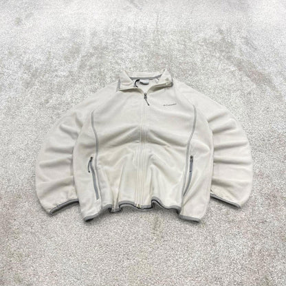 00s Columbia technical fleece XL women's white y2k style full zip up autumn casual outdoors hiking