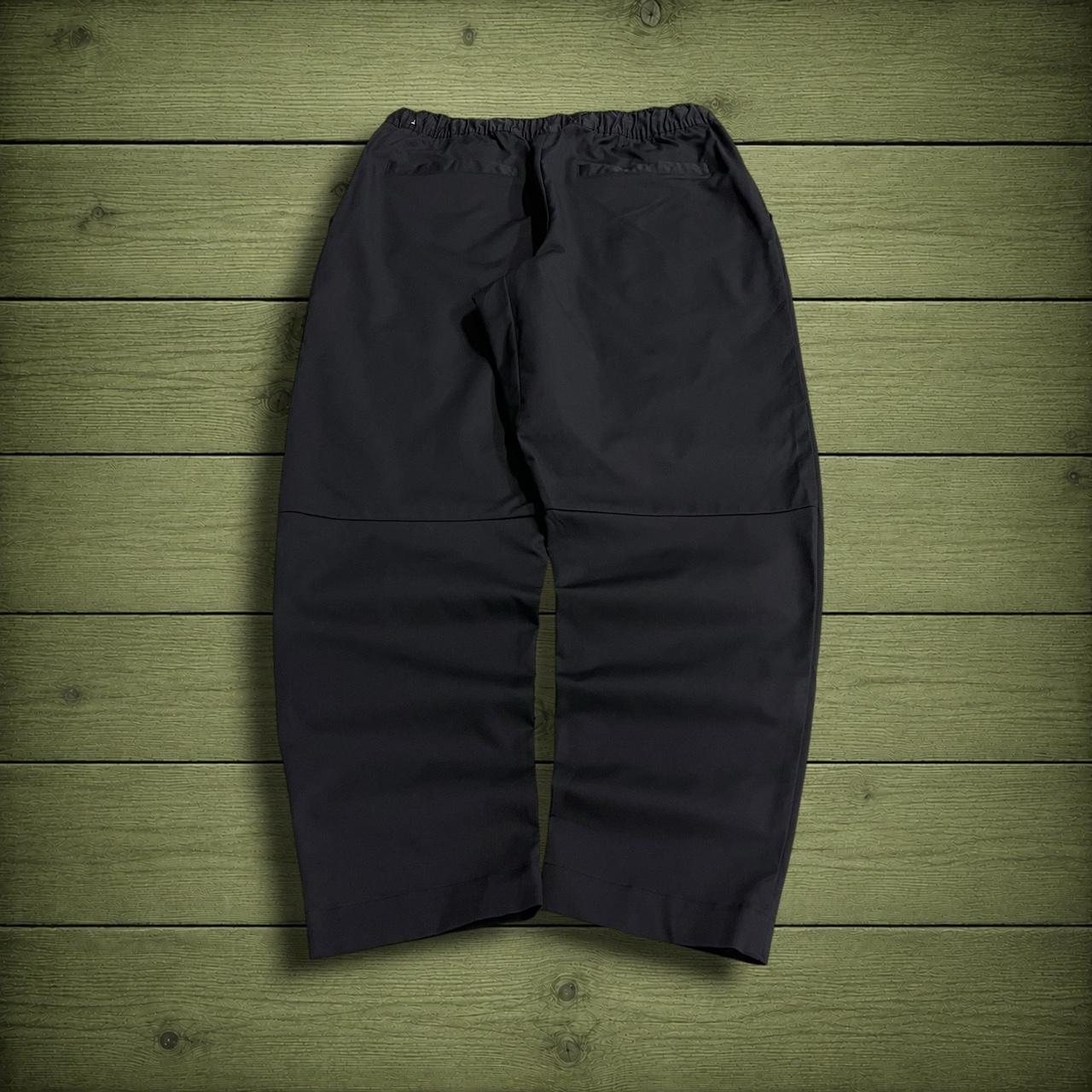 Y2K Nike technical tracksuit bottoms black Ulined track pants with embroidered logo