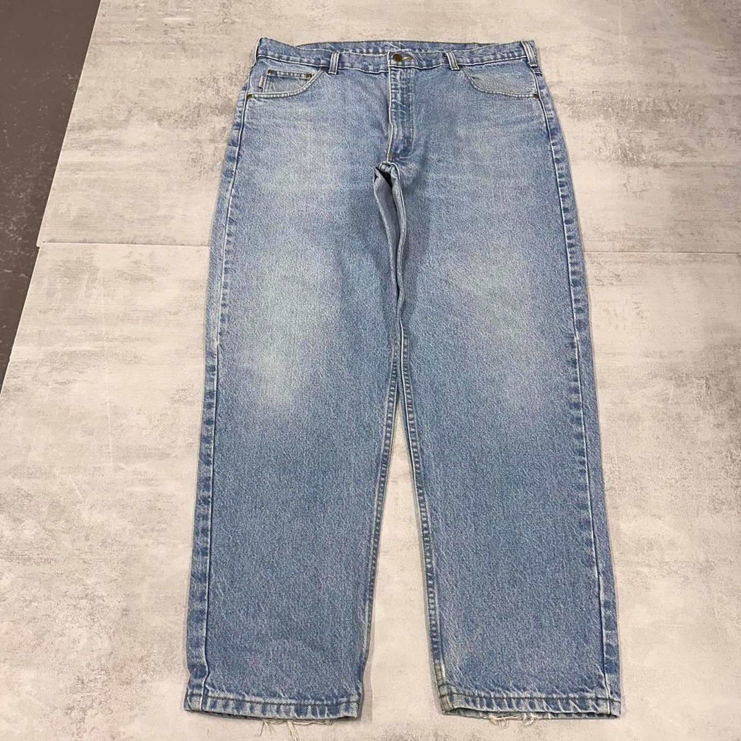 Mens Carhartt jeans W38 L30 blue Loose thick denim 90s style skate jeans