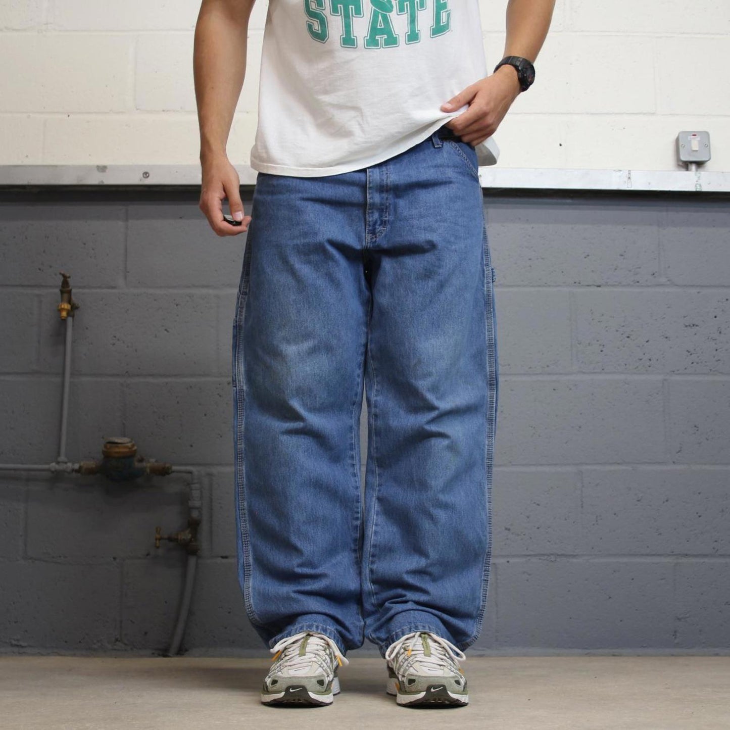Dickies carpenter jeans W38L30 loose blue denim cargo skater style jeans
