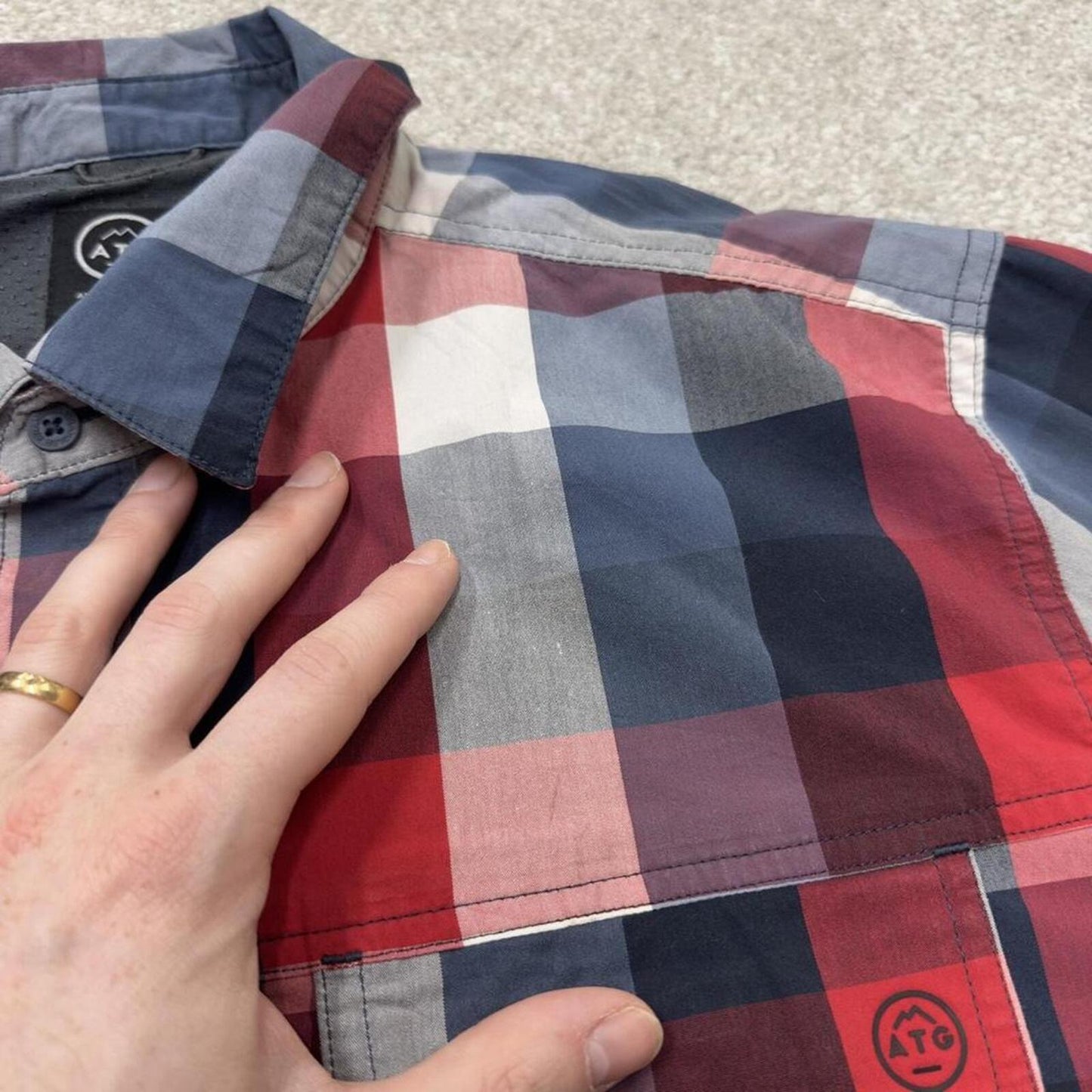 Checkered Wrangler short sleeeve shirt Festival style button down summer shirt